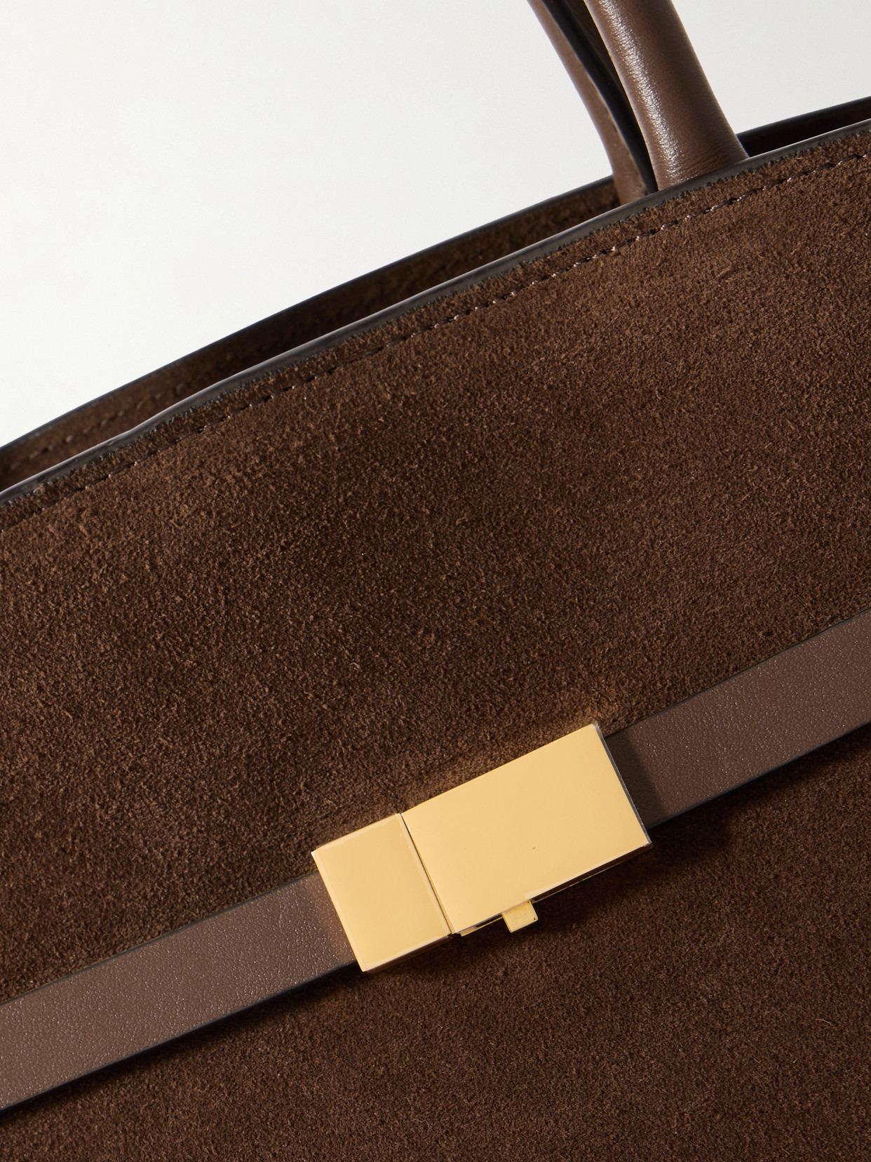 Demellier The Hudson Small Suede Tote In Brown