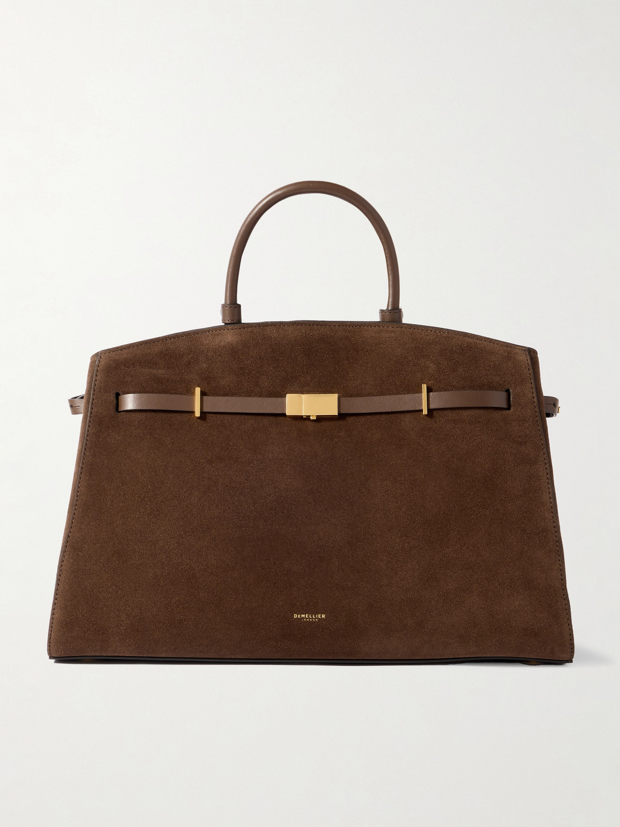 Demellier The Hudson Small Suede Tote In Brown
