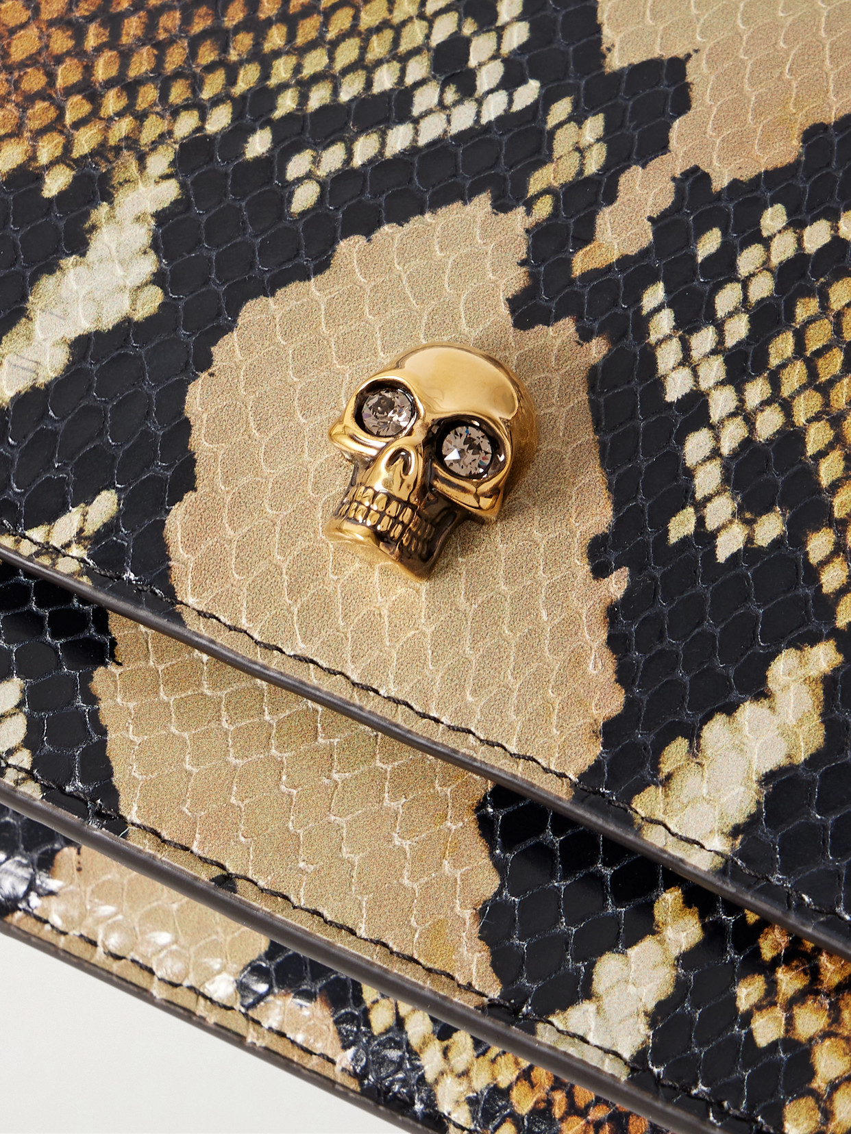 Alexander Mcqueen Skull Small Snake-effect Leather Shoulder Bag