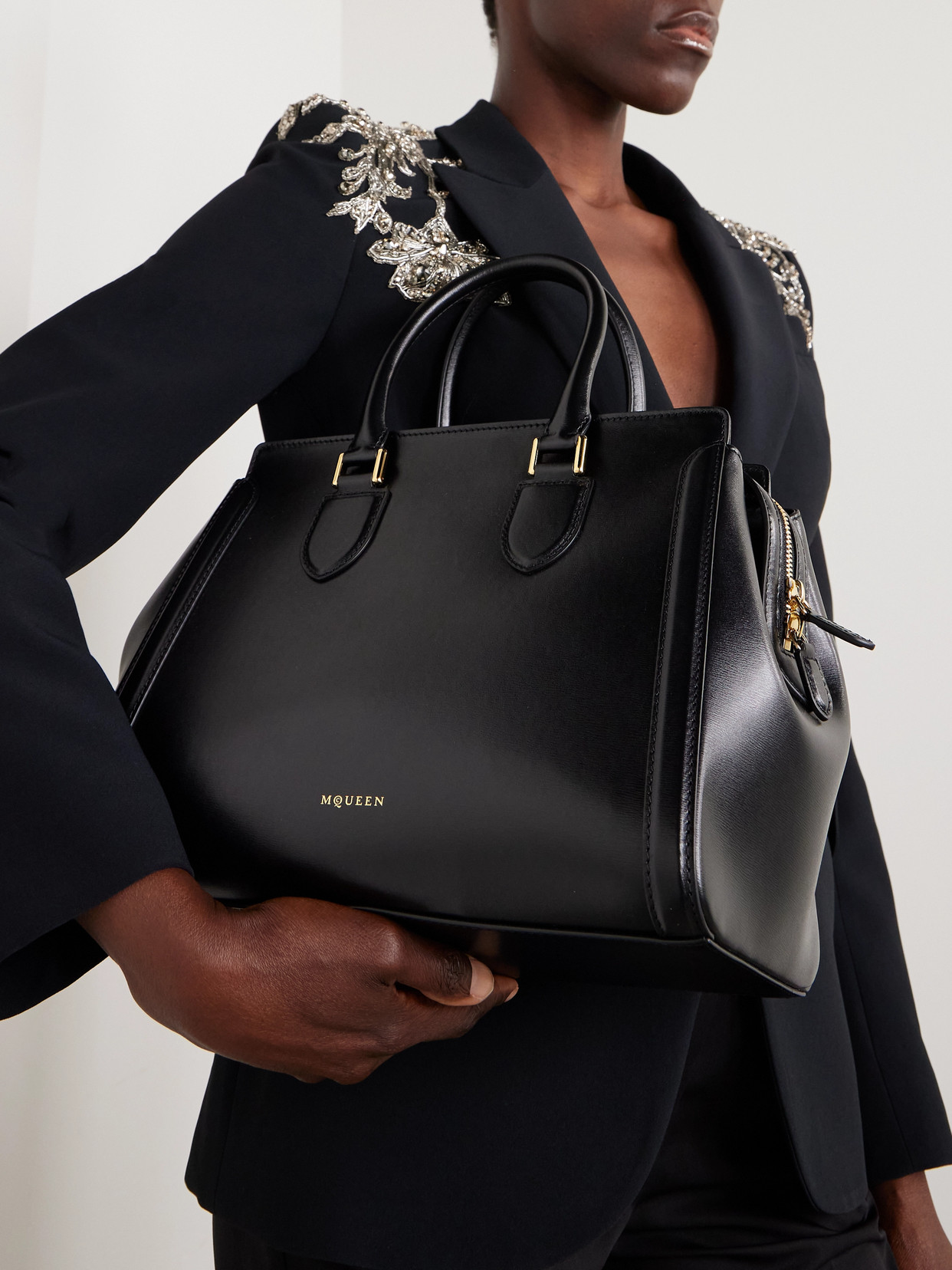 Alexander Mcqueen Birdee Large Leather Tote