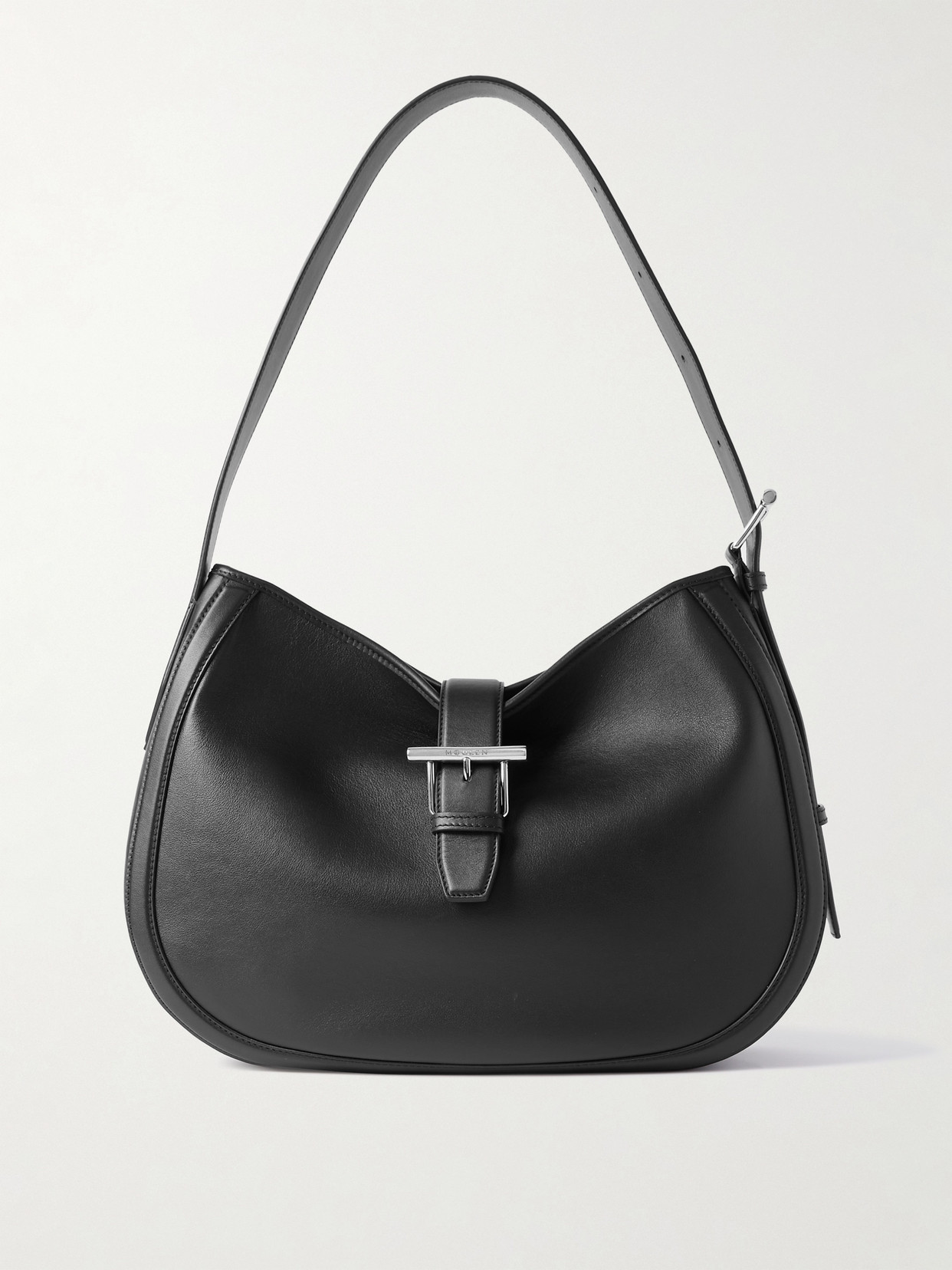 Alexander Mcqueen Mcqueen T-bar Leather Shoulder Bag In Black