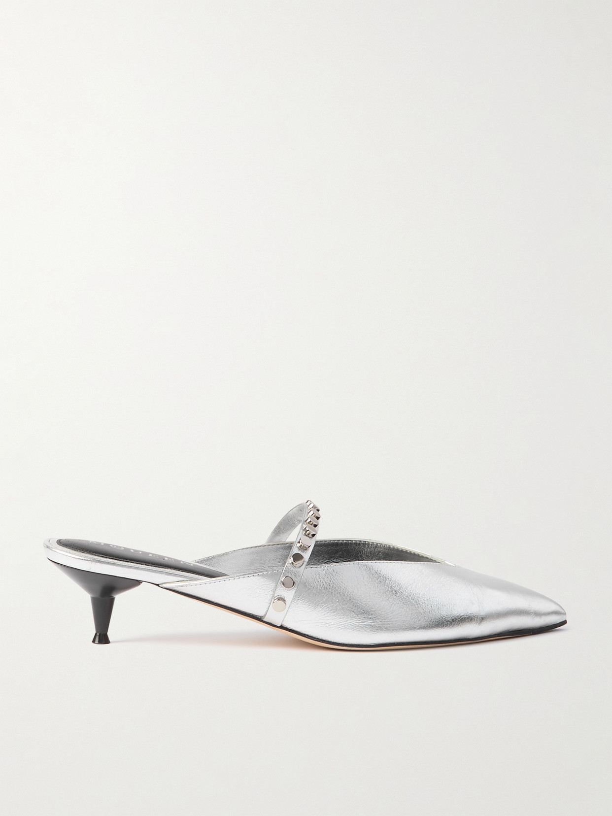 Alexander Mcqueen Revel Studded Metallic Leather Mules