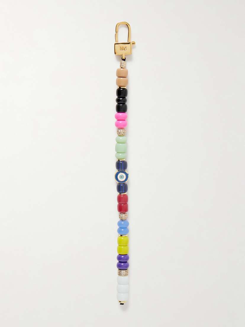 Martha Calvo Gold-plated, Enamel And Crystal Bag Charm