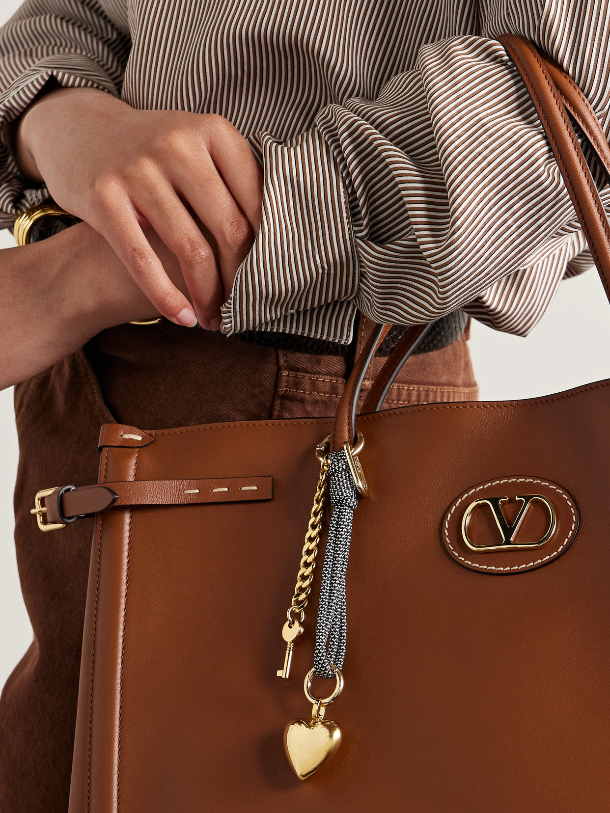 Martha Calvo Heart Gold-plated And Cord Bag Charm