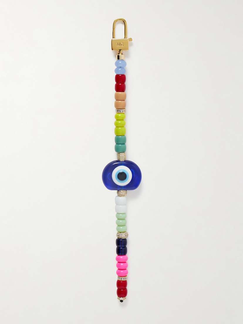 Martha Calvo Protection Gold-plated, Enamel And Crystal Bag Charm