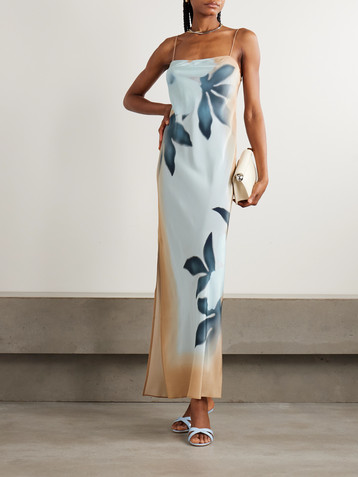 SIR. Floral-print silk maxi dress