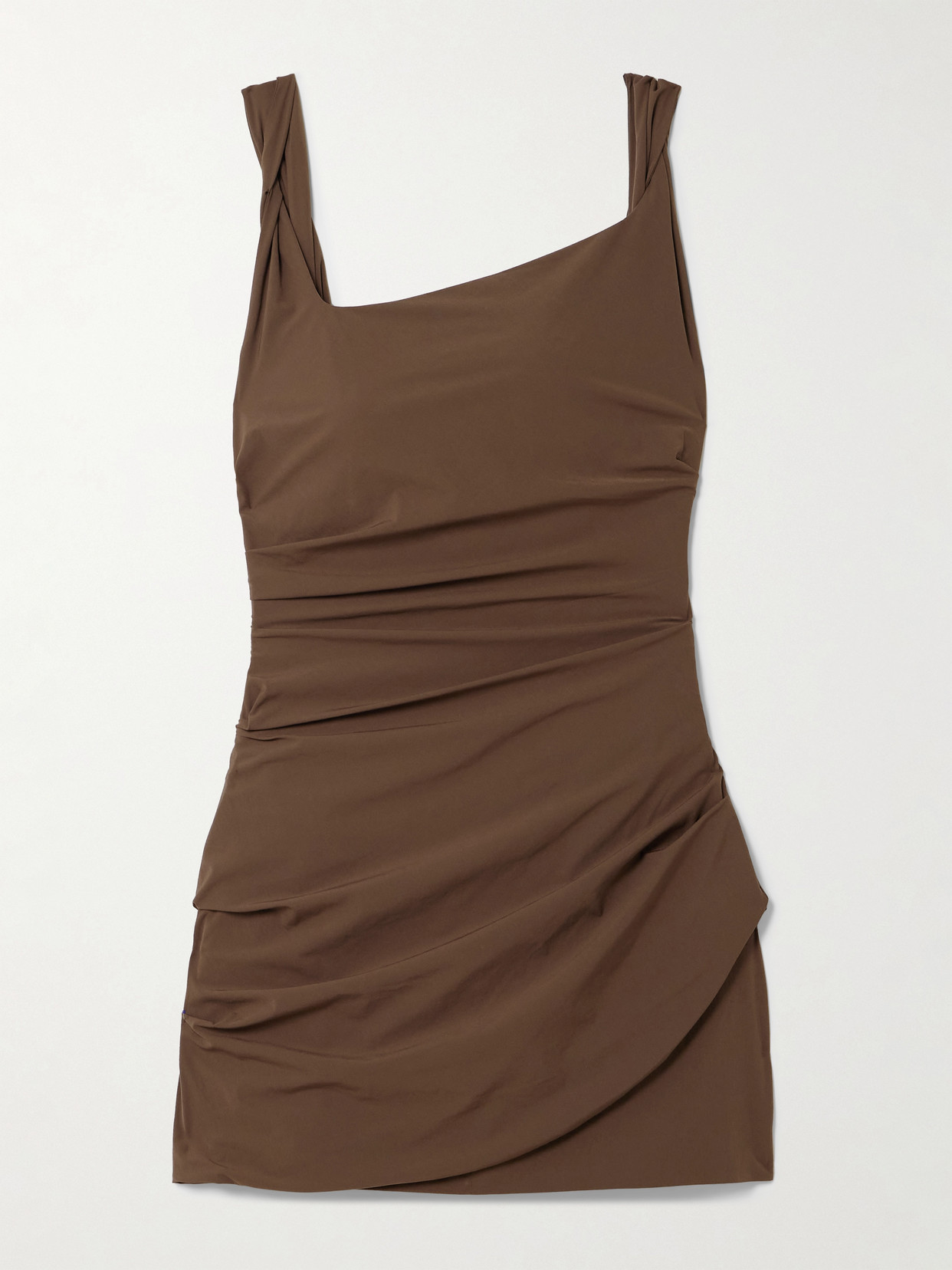 Sir Draped Twisted Stretch-crepe Mini Dress In Brown