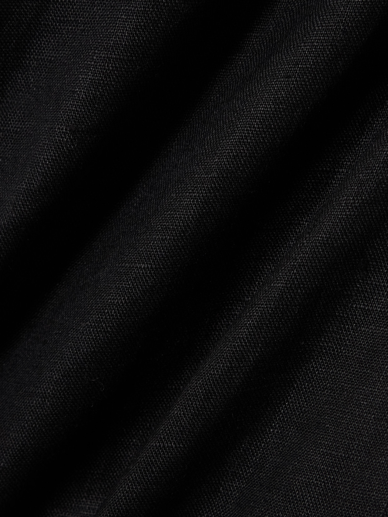 Sir Twisted Ruched Linen Midi Dress In Black