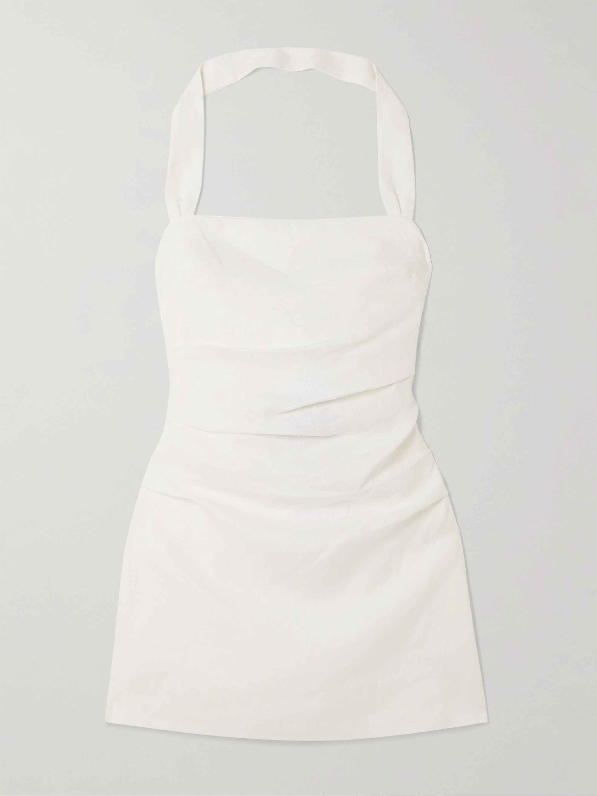SIR. - Noemi ruched linen halterneck mini dress | Plush