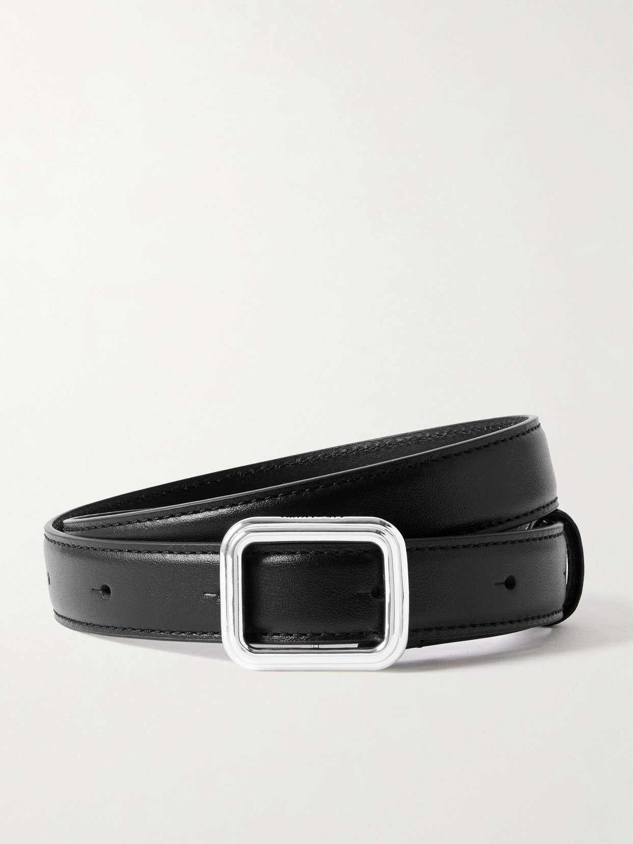 Lie Studio The Georgia Wide Leather Belt In Black