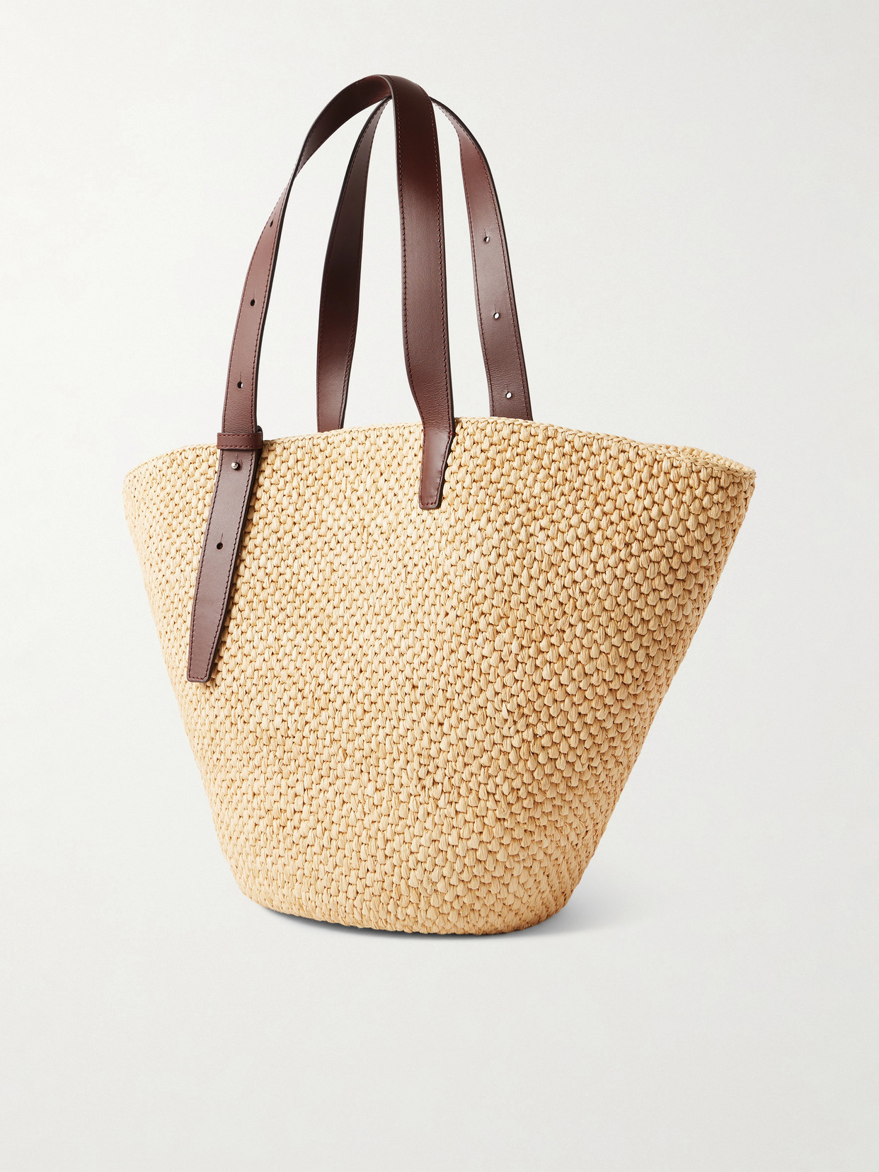 Lié Studio - Bianca Large Leather-Trimmed Raffia Tote