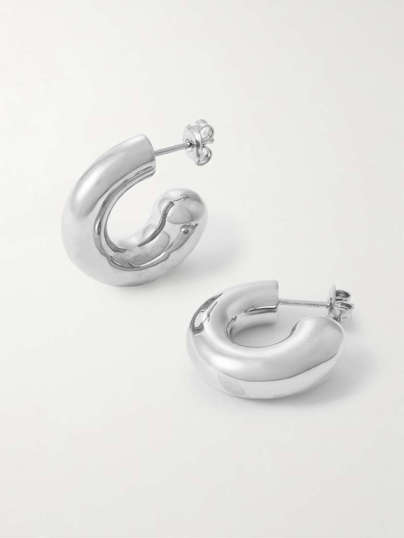 LIÉ STUDIO The Rose Silver Hoop Earrings