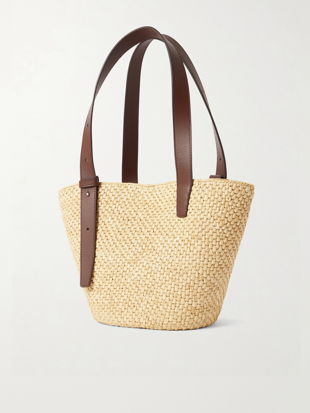Lié Studio - The Bianca Small Leather-Trimmed Raffia Tote