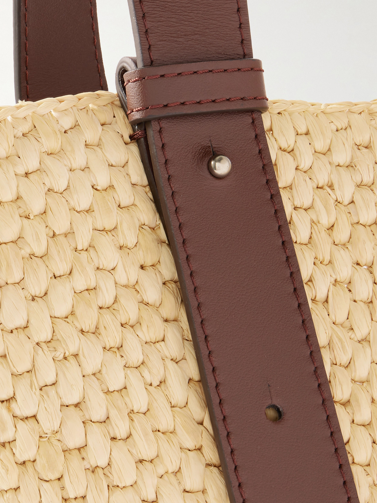 Lié Studio - The Bianca Small Leather-Trimmed Raffia Tote