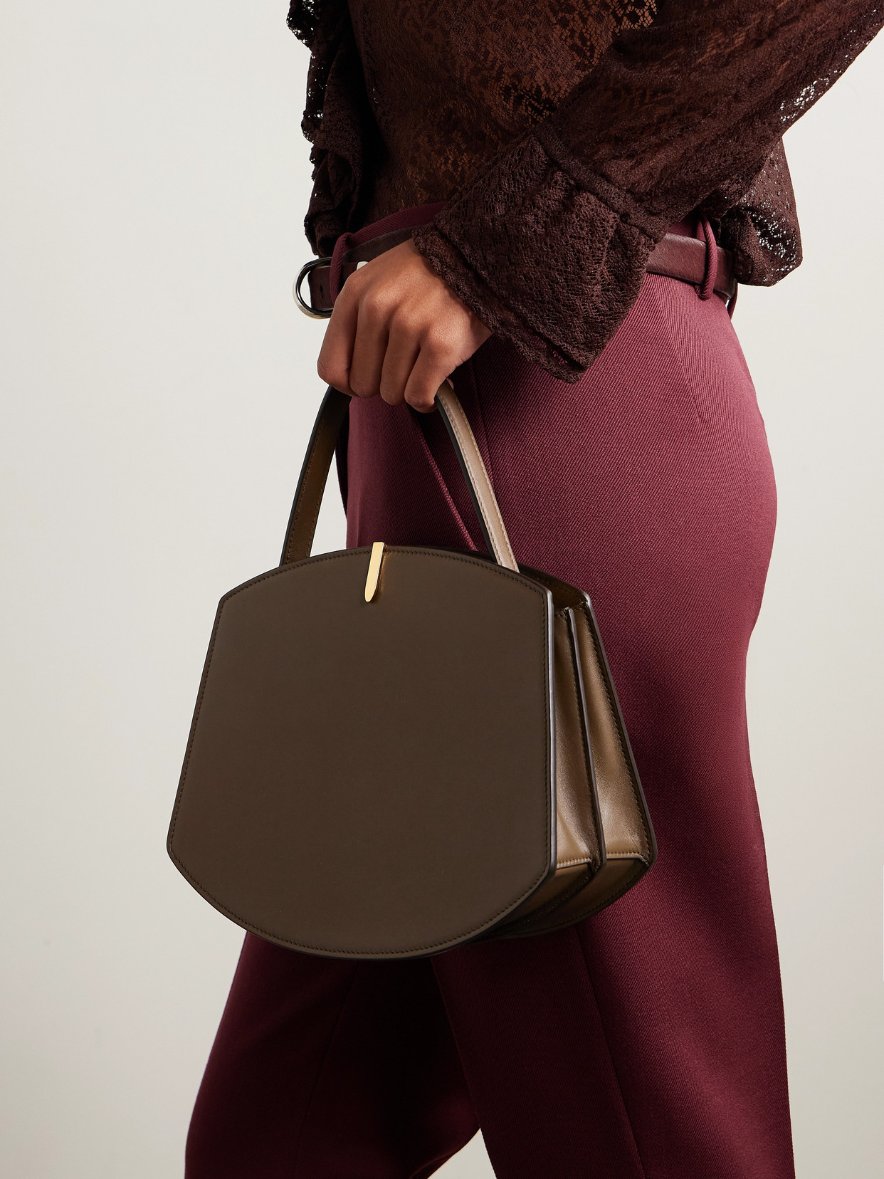 Savette Florence 25 Leather Tote In Brown