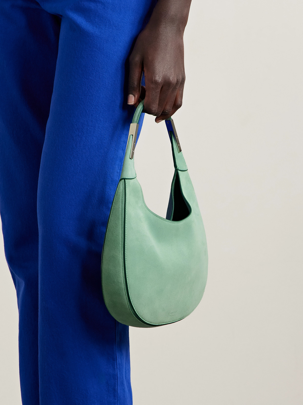 Savette Florence Small Suede Shoulder Bag In Blue