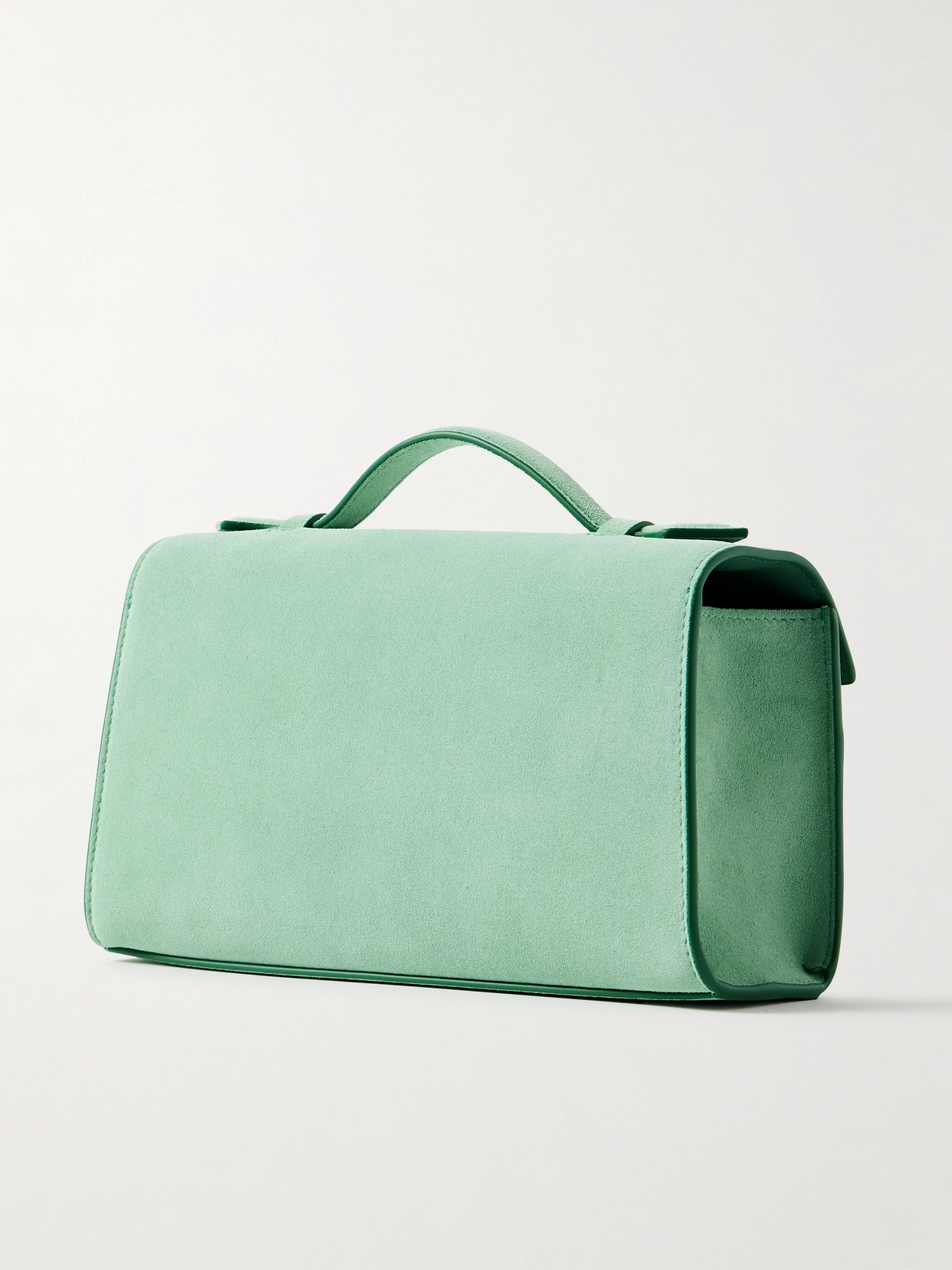Savette Symmetry Pochette Suede Tote In Blue