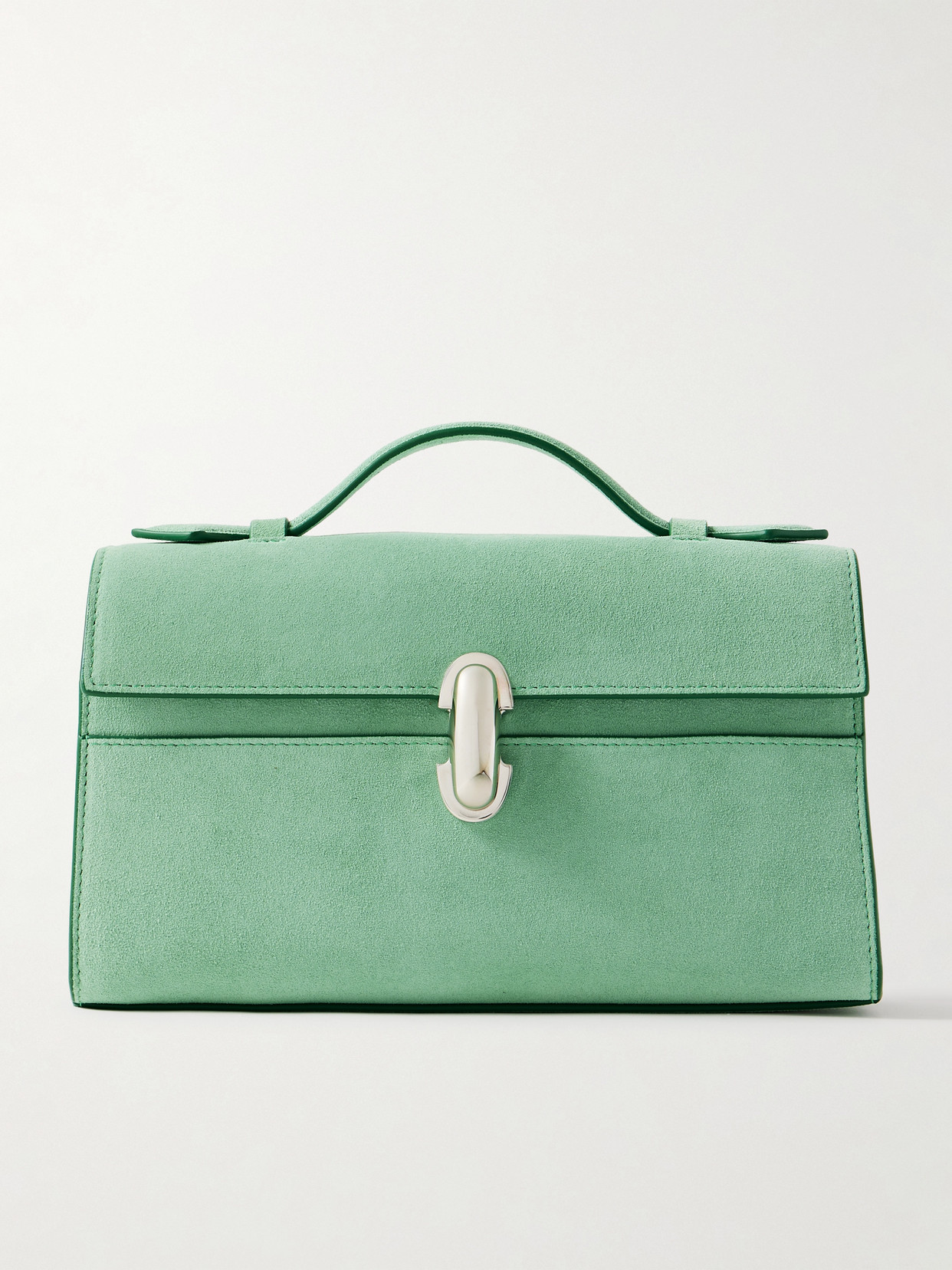 Savette Symmetry Pochette Suede Tote In Blue