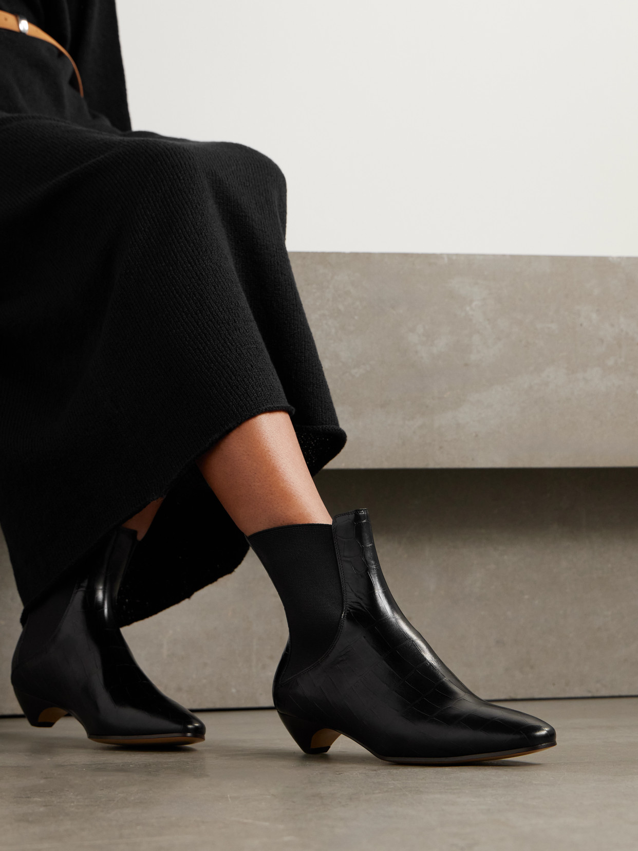 Le Monde Béryl - Allegra Croc-Effect Leather Chelsea Boots