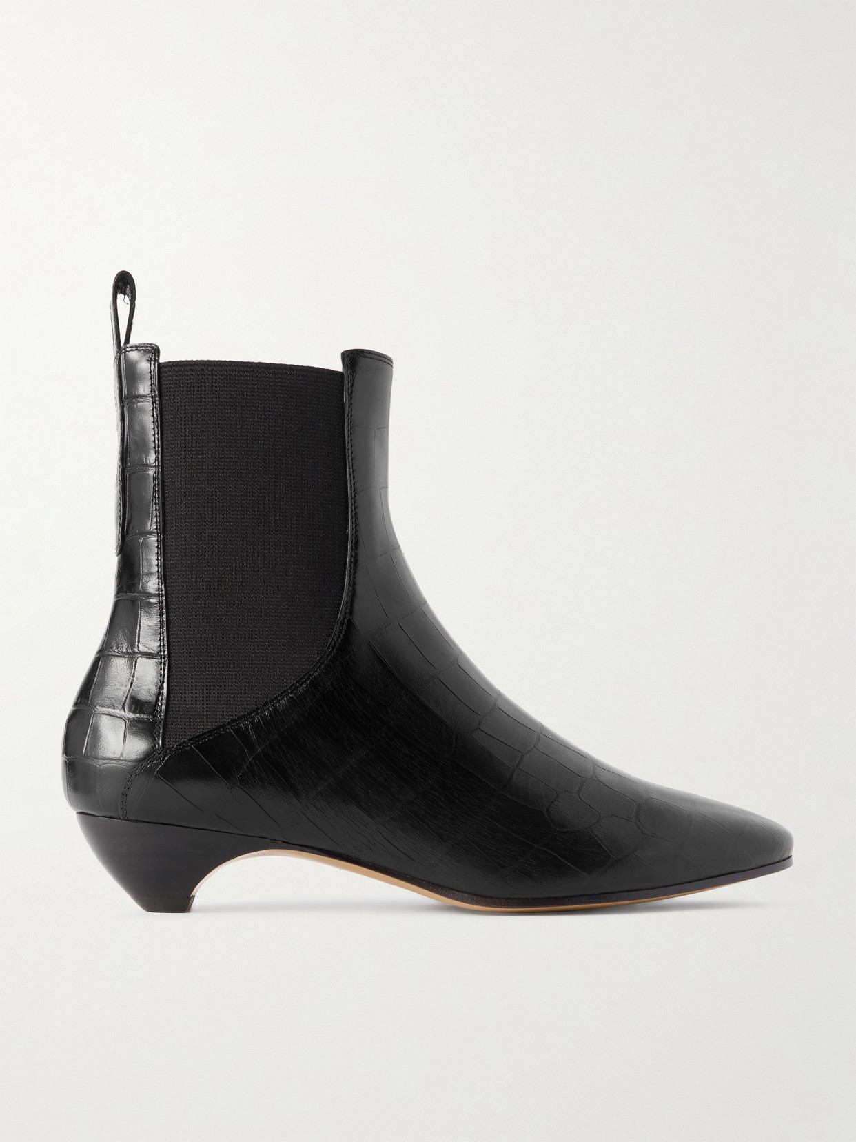 Le Monde Beryl Allegra Croc-effect Leather Chelsea Boots In Black