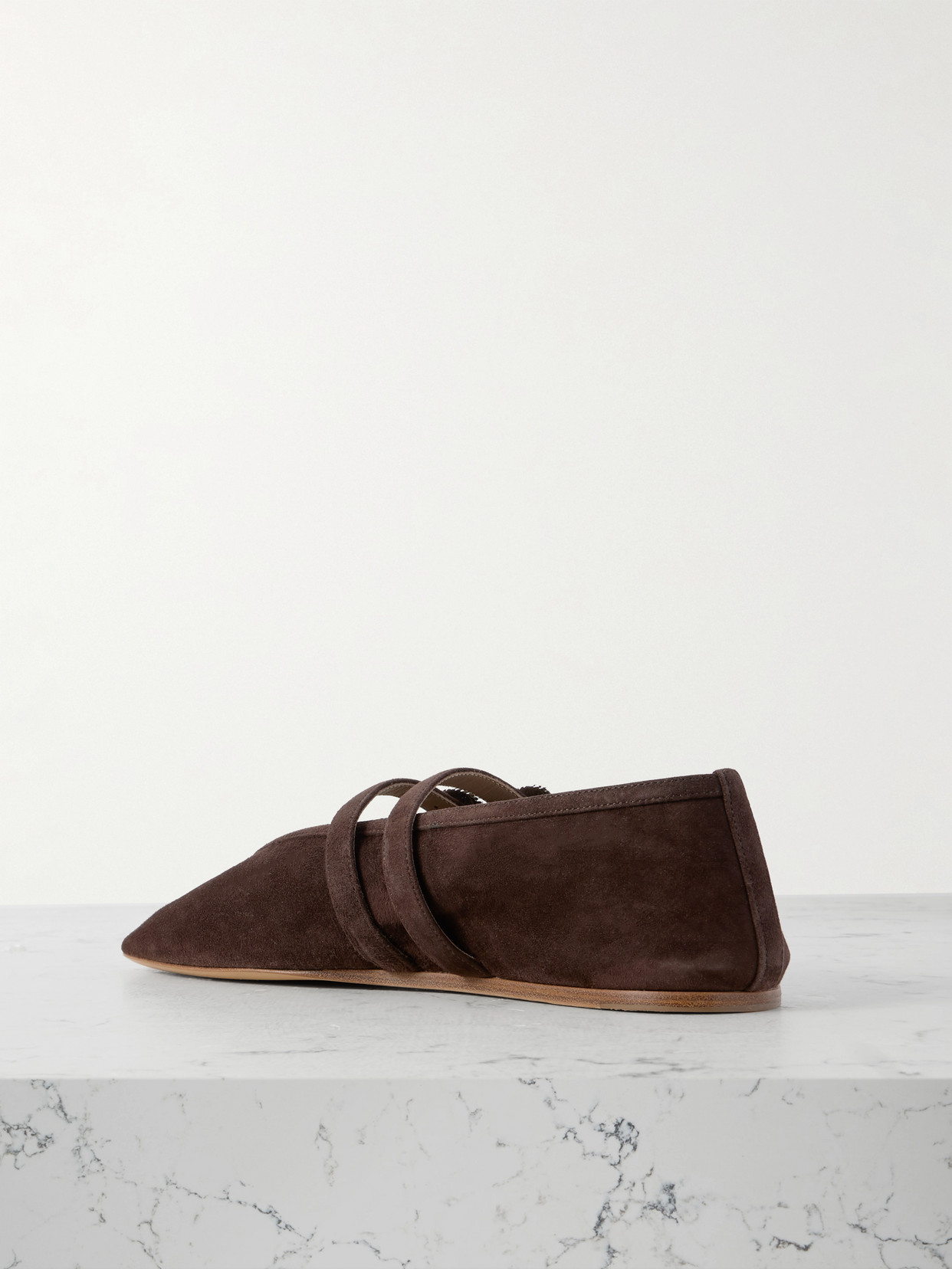 Le Monde Beryl Claudia Suede Mary-jane Ballet Flats In Brown