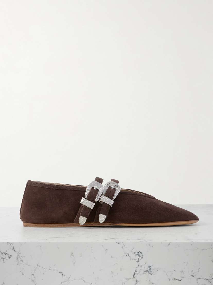 Le Monde Béryl Claudia Suede Mary-jane Ballet Flats