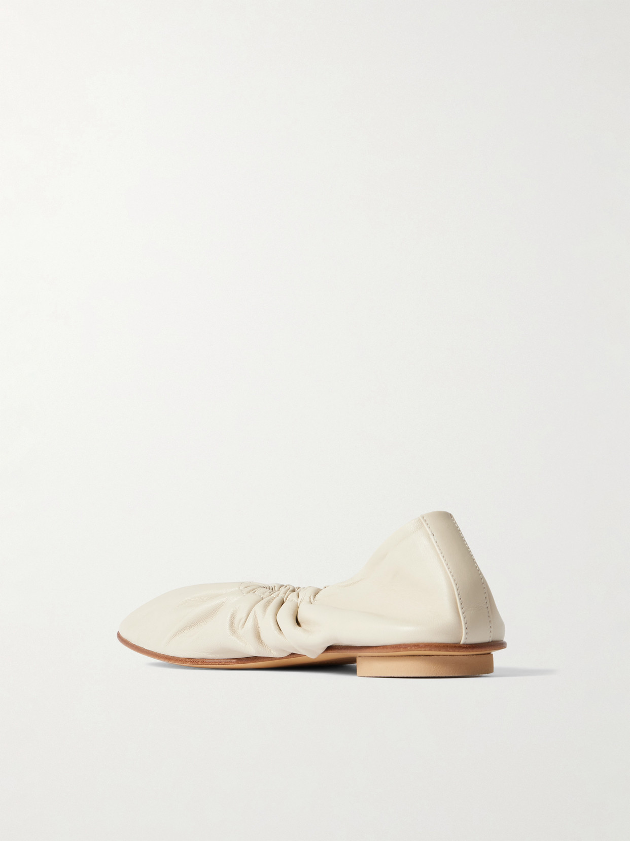Le Monde Beryl Mica Gathered Leather Ballet Flats In Neutral