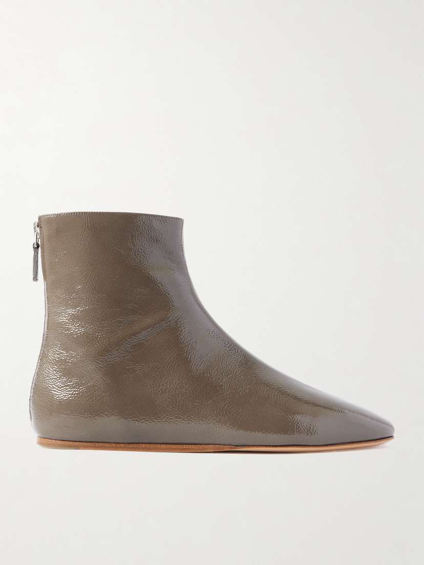 Le Monde Béryl Luna Glossed-leather Ankle Boots
