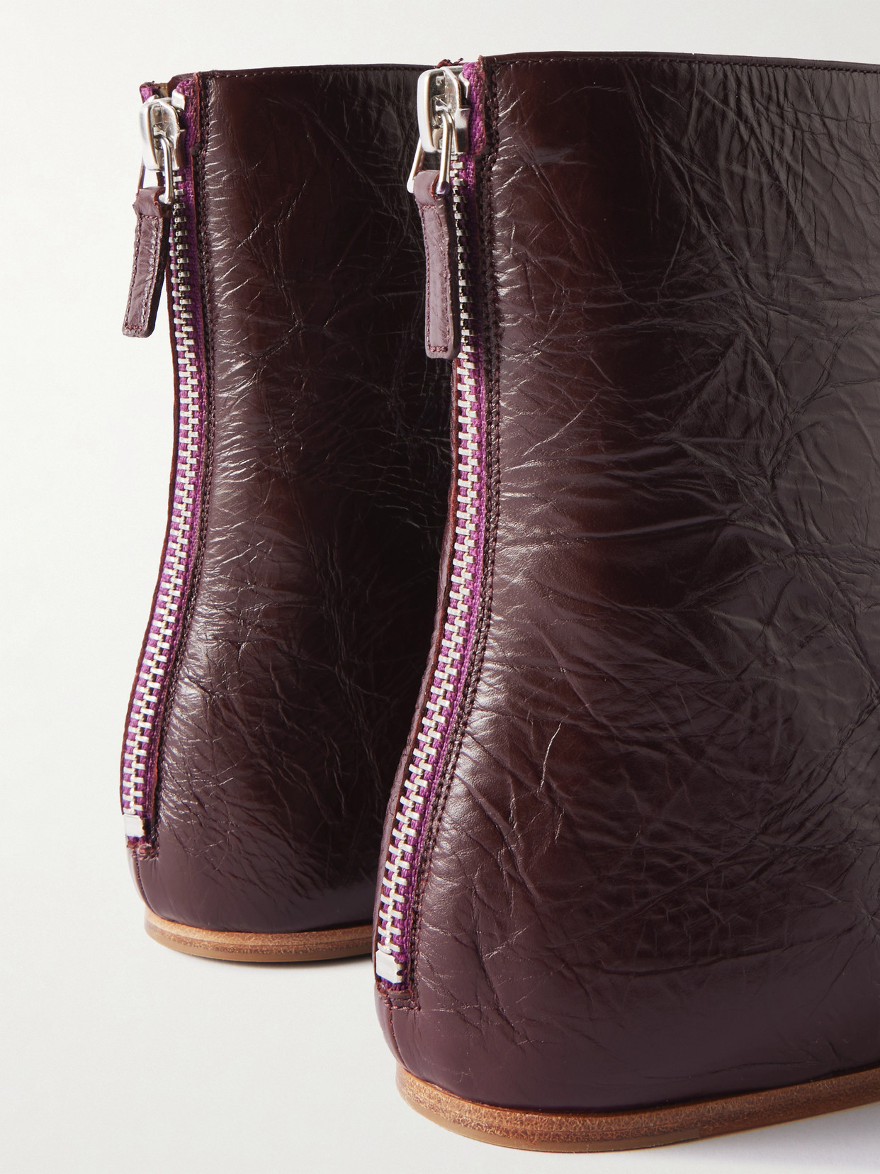 Le Monde Béryl - Luna Crinkled-Leather Ankle Boots