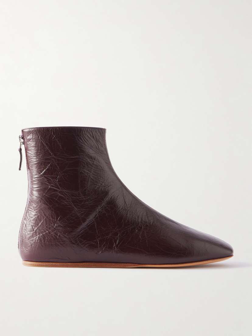Le Monde Béryl Luna Crinkled-leather Ankle Boots