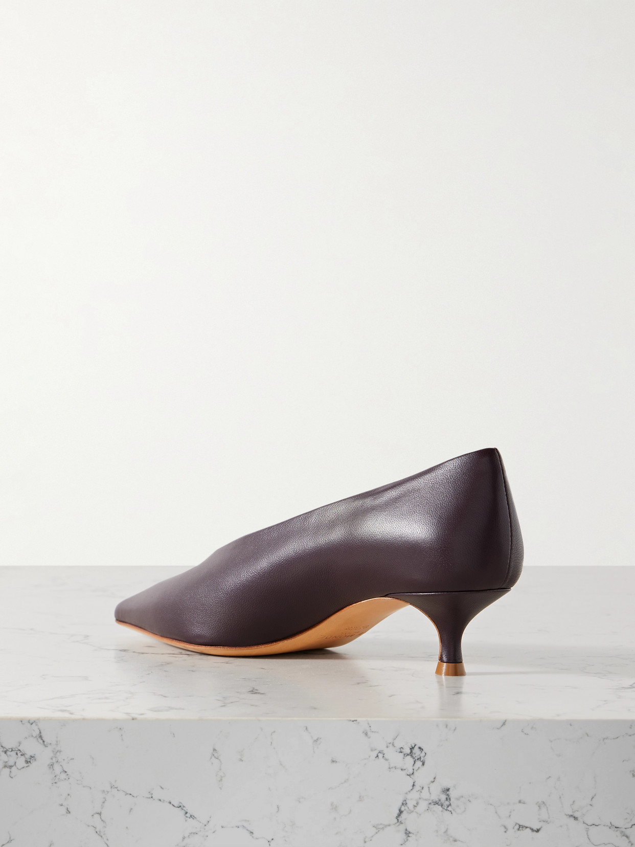 Le Monde Beryl Kitten Heel Pointed Toe Pumps In Burgundy
