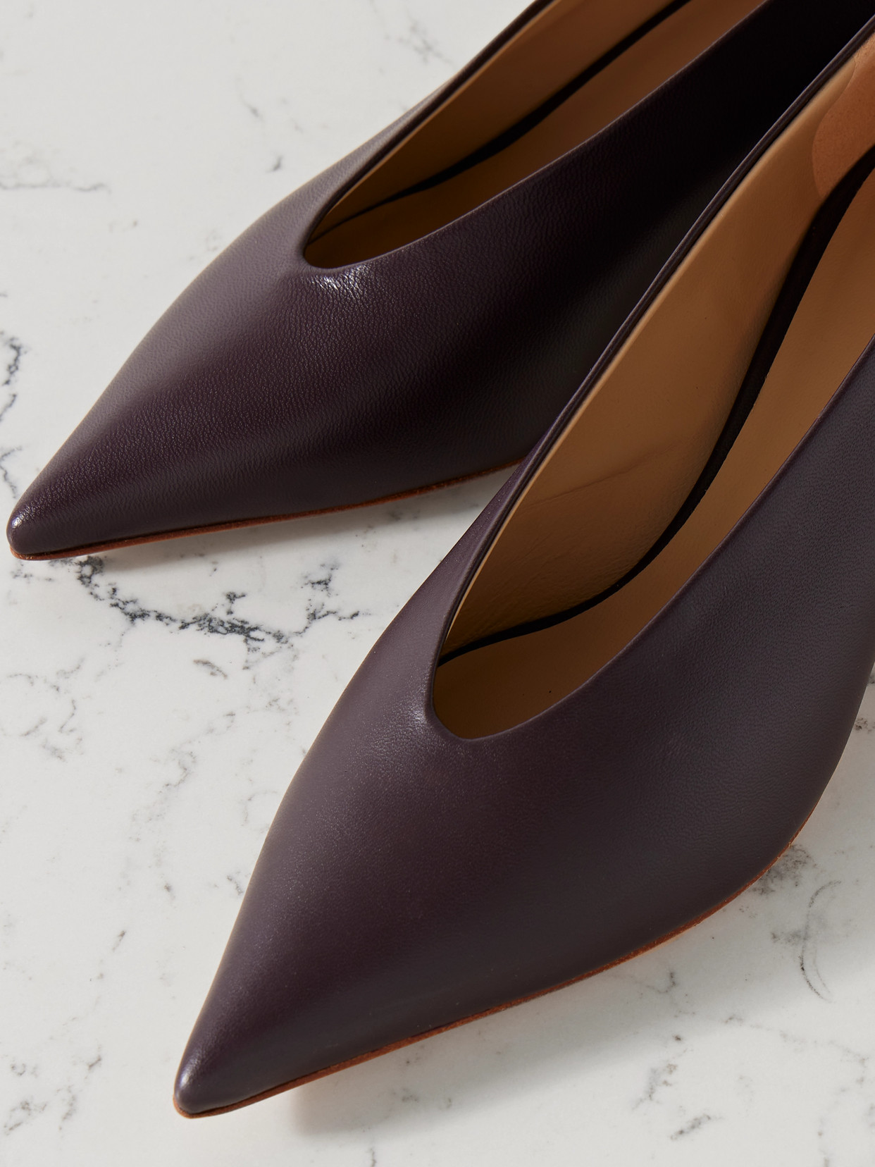 Le Monde Beryl Kitten Heel Pointed Toe Pumps In Burgundy