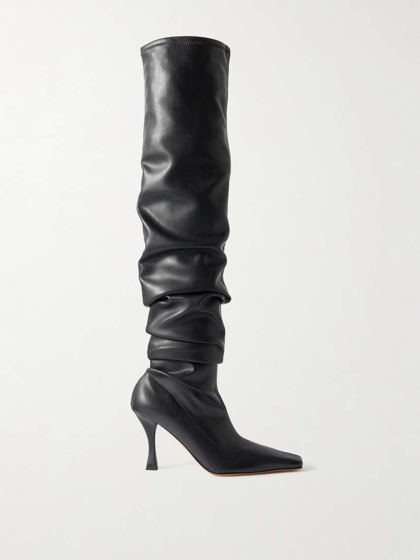 Proenza Schouler Trap Ruched Leather Over-the-knee Boots