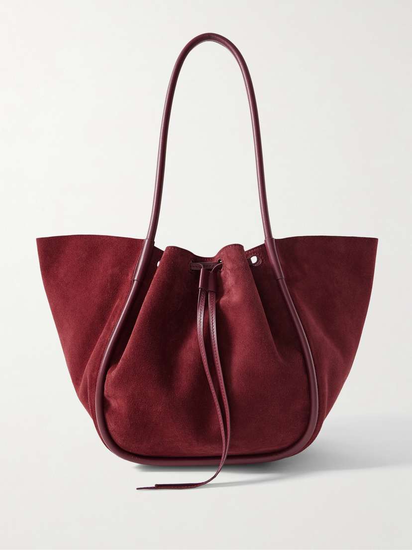 Proenza Schouler Large Leather-trimmed Ruched Suede Tote