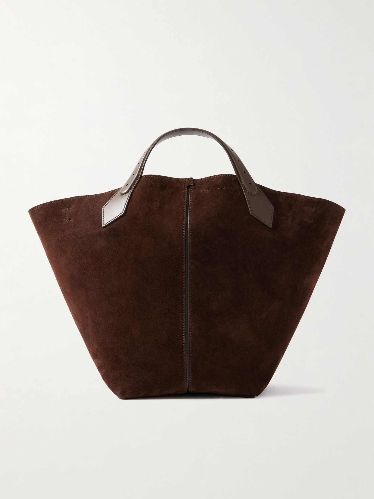 Proenza Schouler Large Chelsea Leather-trimmed Paneled Suede Tote In Brown