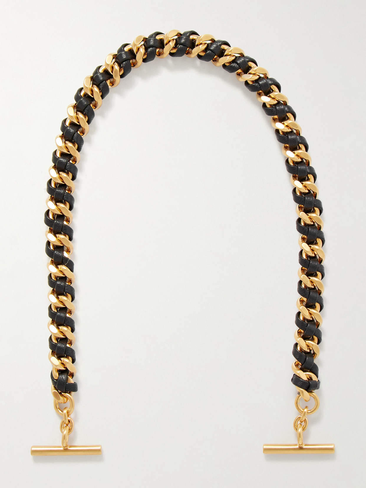 Metier Gold-tone Leather Bag Chain