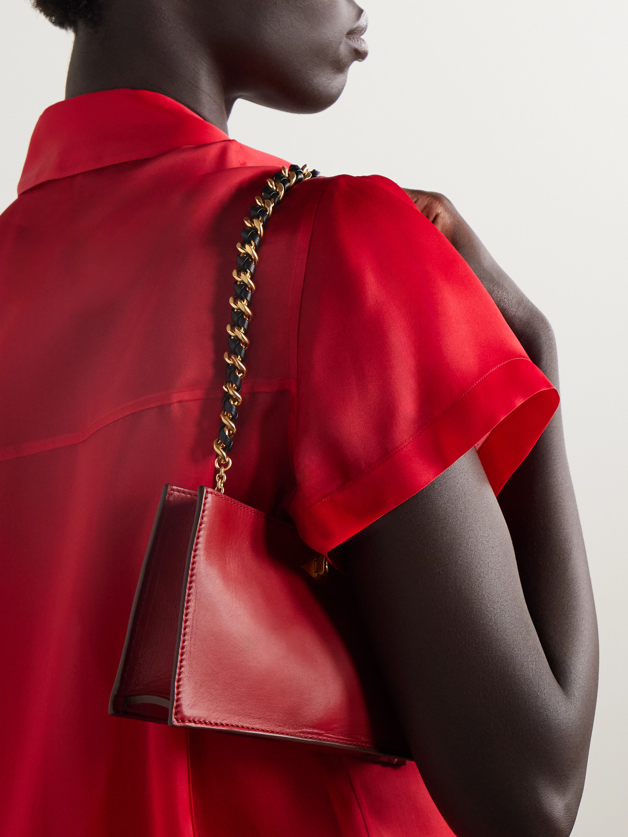 Metier Gold-tone Leather Bag Chain