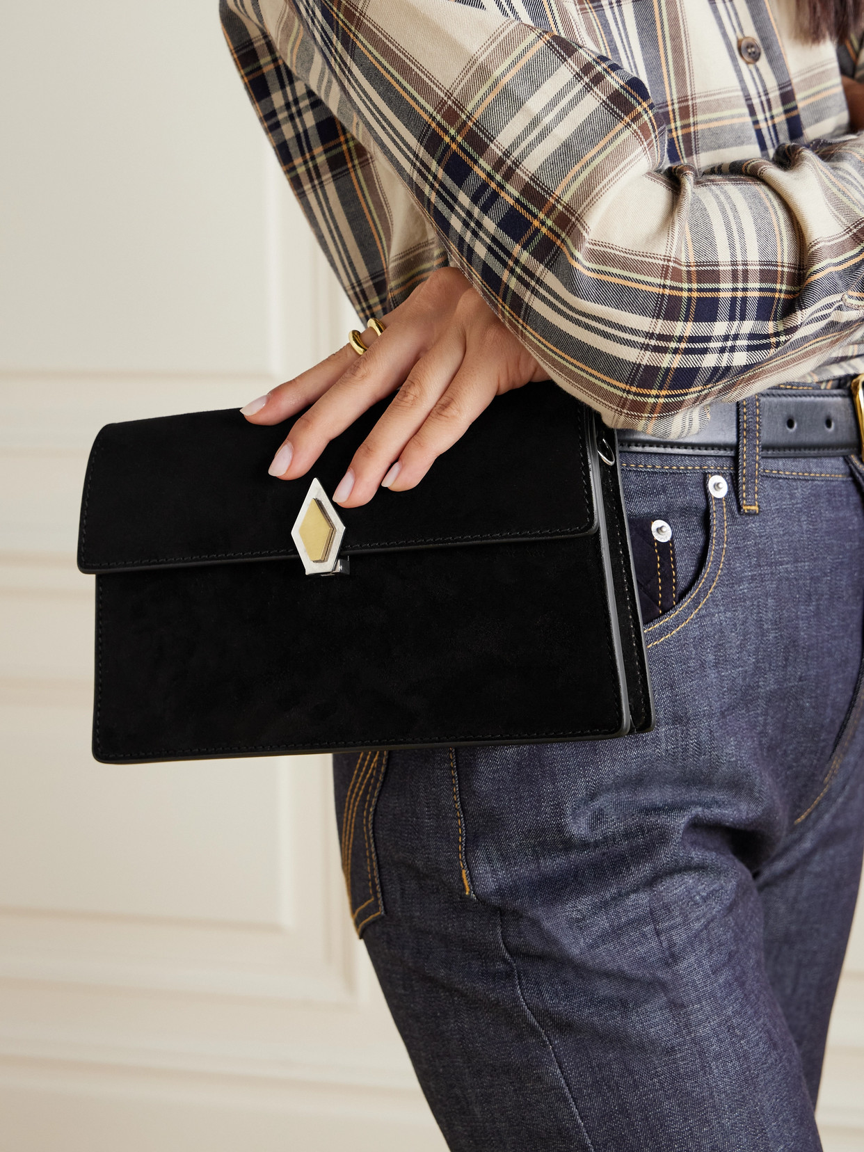 Metier Parallel 22 Small Suede Shoulder Bag