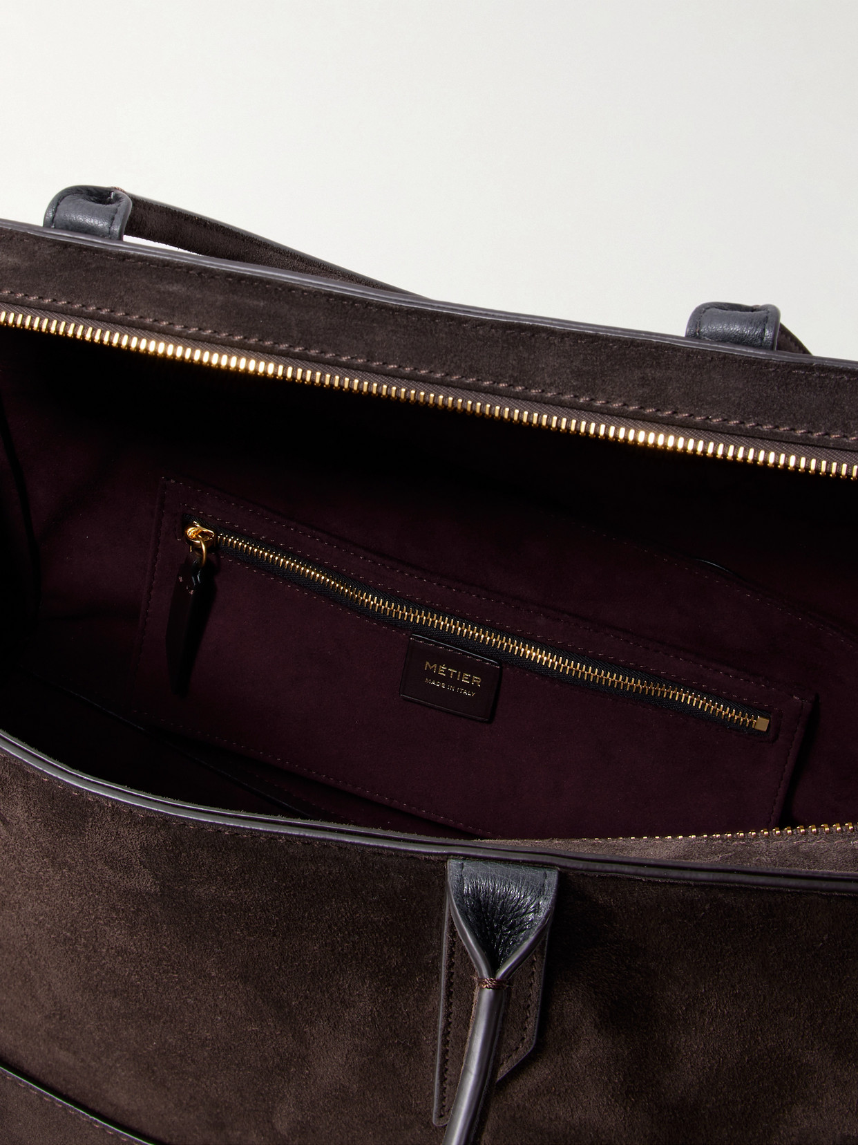 Metier Incognito Small Paneled Suede Tote