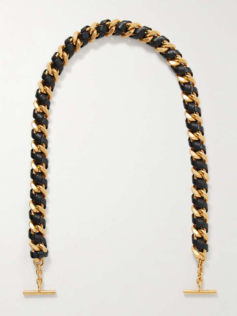 Métier Large Gold-tone Leather Bag Chain