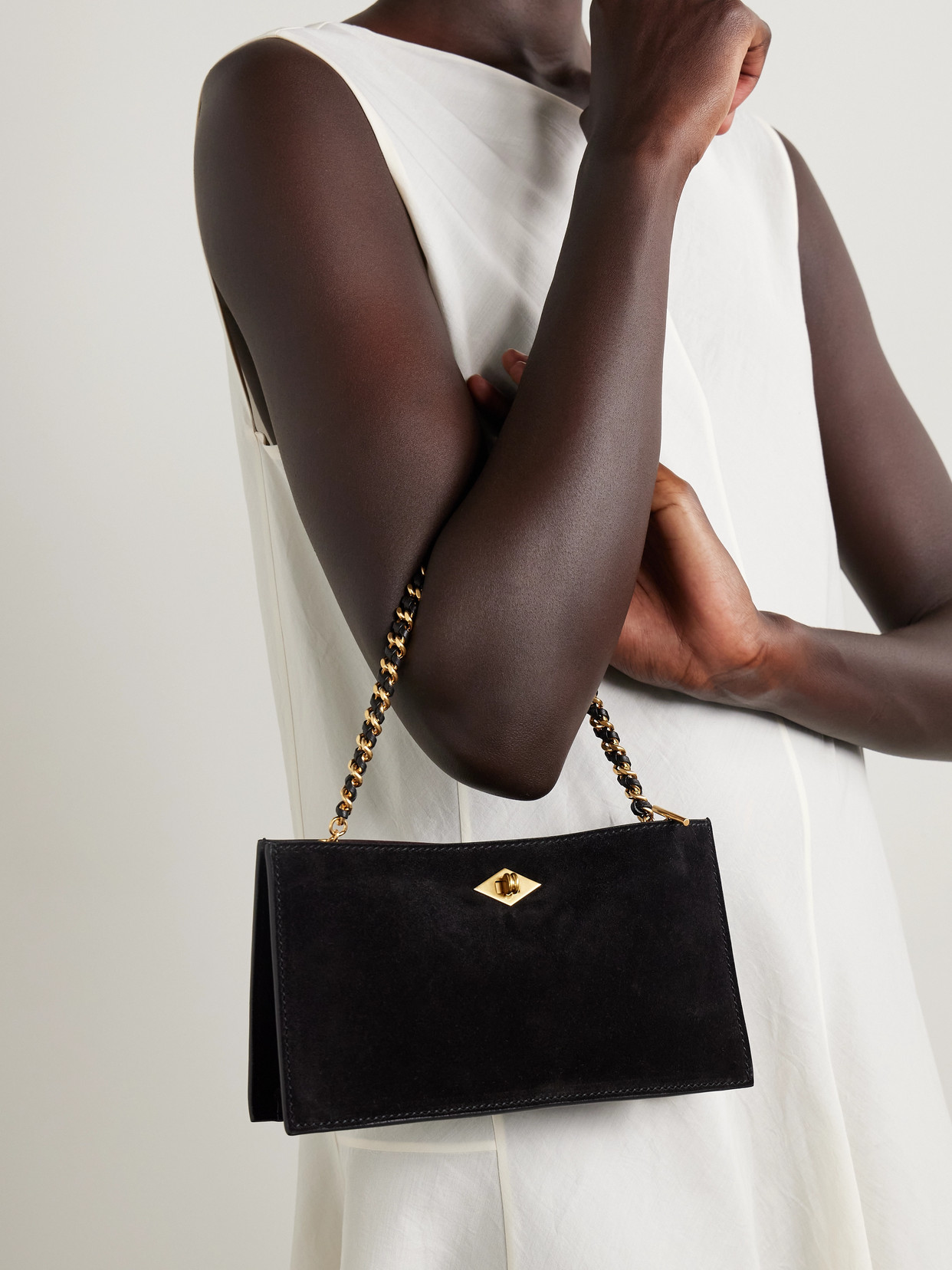 Metier Gold-tone Leather Bag Chain