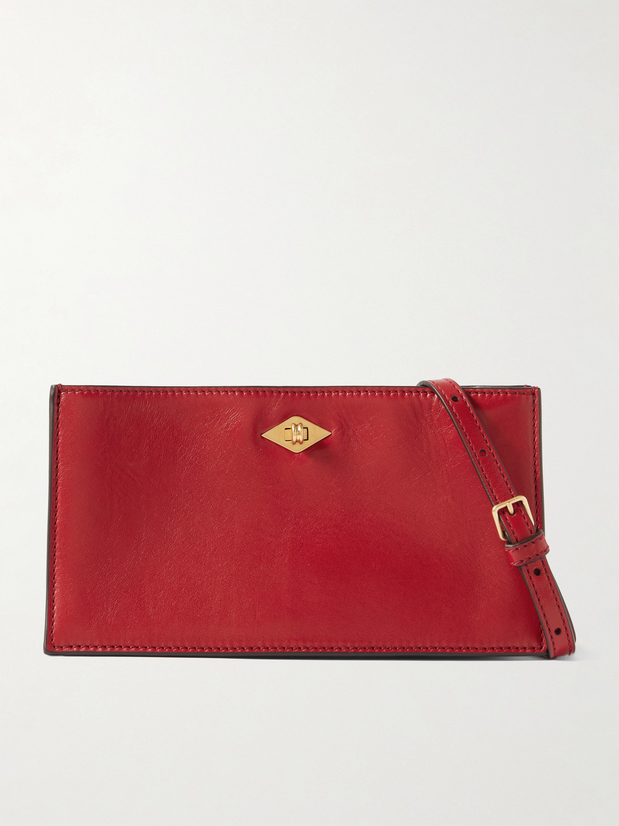 Metier Ease 22 Leather Clutch In Red