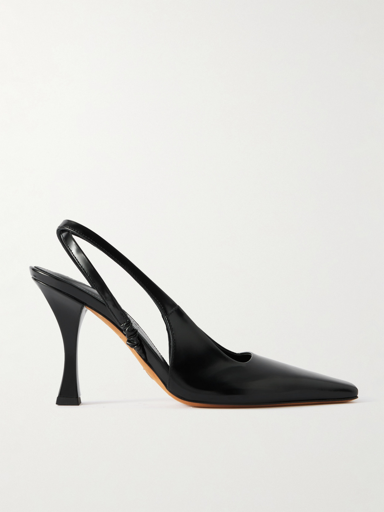 Proenza Schouler Trap Glossed-leather Slingback Pumps In Black