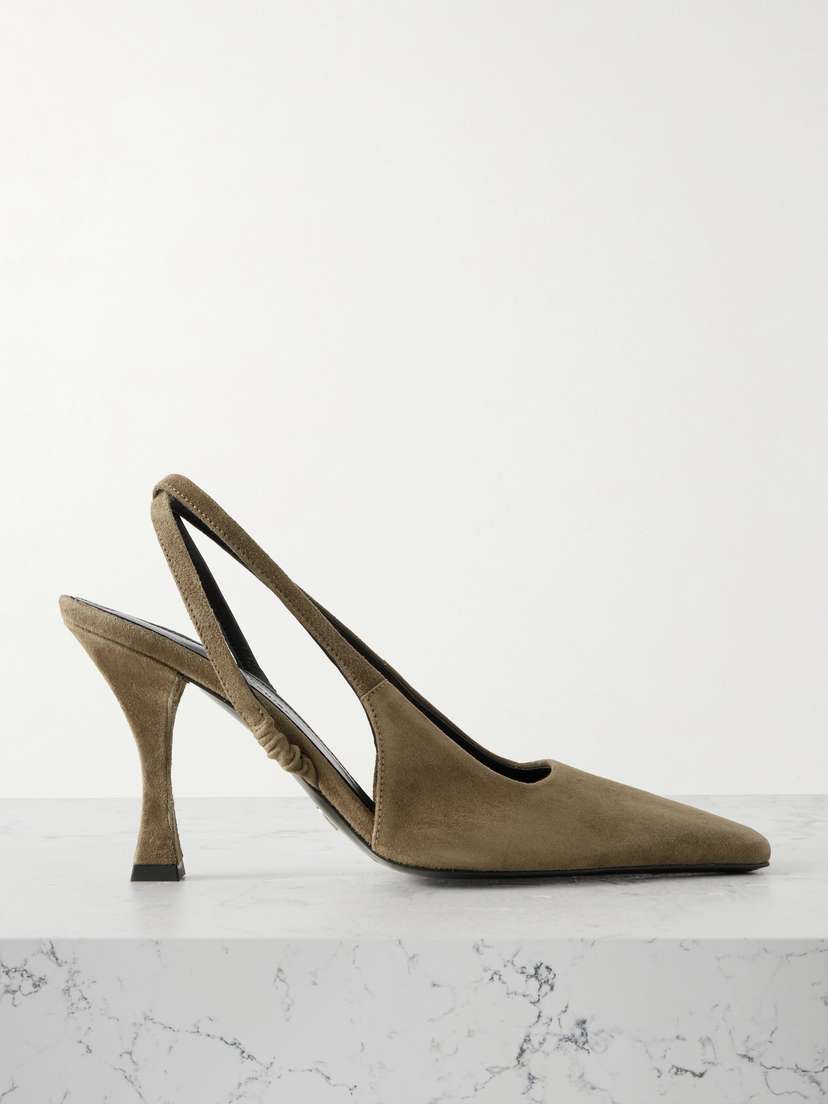 Proenza Schouler Trap Suede Slingback Pumps