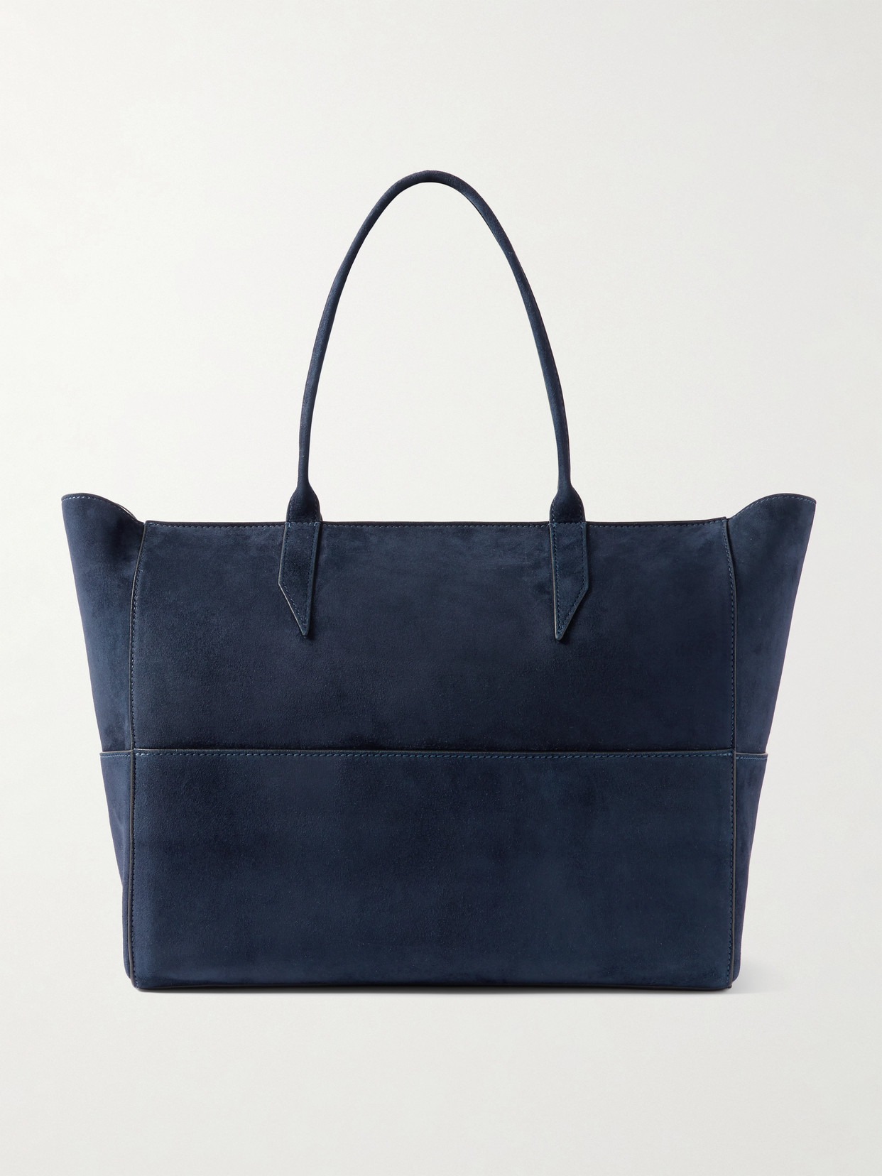 Metier Incognito Small Paneled Suede Tote In Blue