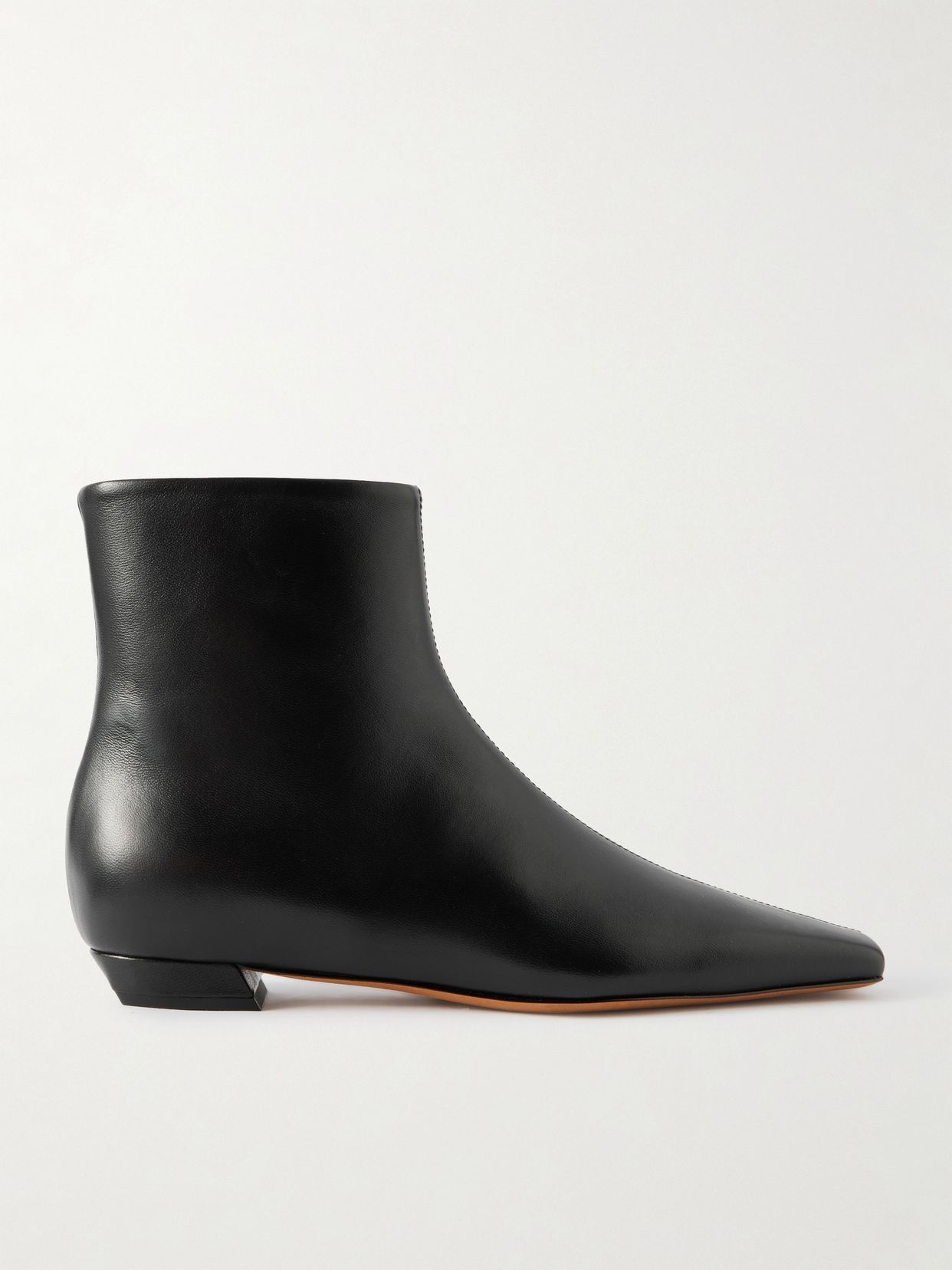 Trap leather ankle boots