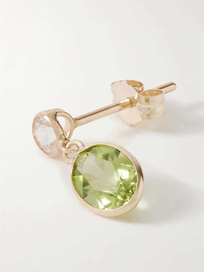 Loren Stewart Sunny 14-karat Gold, Diamond And Peridot Single Earring