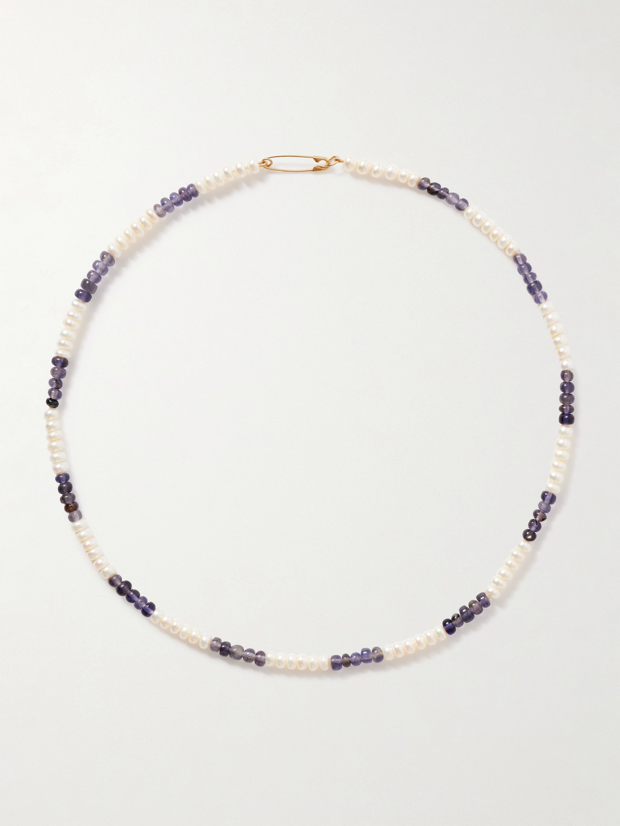 Loren Stewart Gold, Iolite And Pearl Necklace