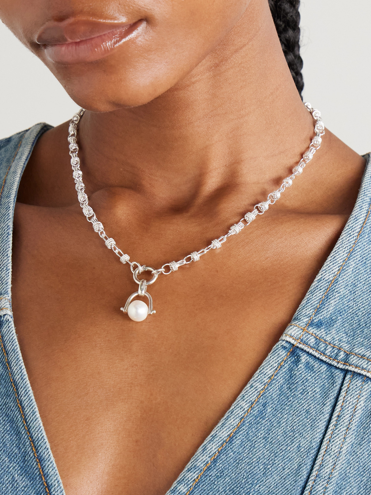 Loren Stewart Cirque Sterling Silver Pearl Necklace