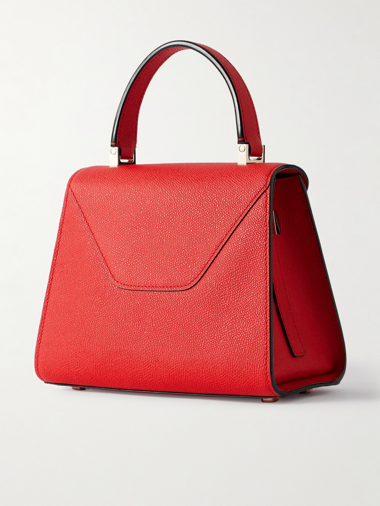 Valextra Iside Mini Textured-leather Tote In Red